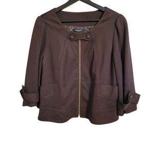 Sandro Brown Cropped Zip Jacket